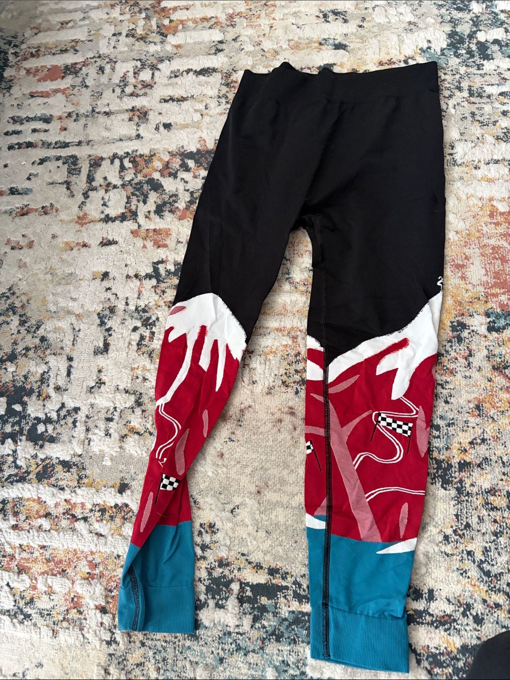 Sweaty Betty base layer Black, Red and Teal Graphic Leggings